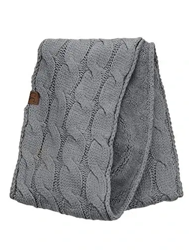 C.C Women's Winter Cable Knit Sherpa Lined Warm Infinity Pullover Scarf - 4