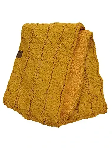 C.C Women's Winter Cable Knit Sherpa Lined Warm Infinity Pullover Scarf - 4