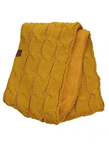 C.C Women's Winter Cable Knit Sherpa Lined Warm Infinity Pullover Scarf - 4