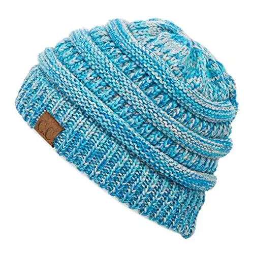 CC Classic Winter Fall Trendy Chunky Stretchy Cable Knit Beanie Hat - CC