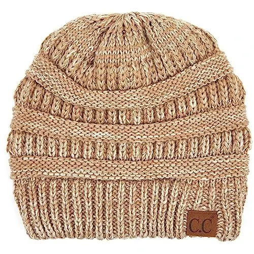 C.C Trendy Warm Chunky Soft Stretch Cable Knit Beanie - C.C