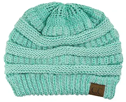 C.C Trendy Warm Chunky Soft Stretch Cable Knit Beanie - C.C