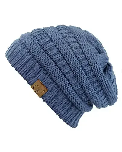 C.C Trendy Warm Chunky Soft Stretch Cable Knit Beanie - C.C