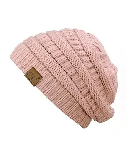 C.C Trendy Warm Chunky Soft Stretch Cable Knit Beanie - C.C
