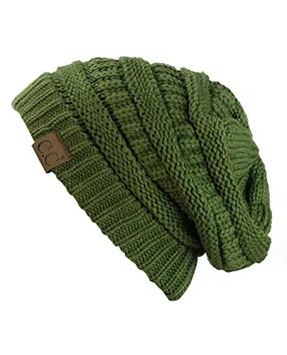 C.C Trendy Warm Chunky Soft Stretch Cable Knit Beanie 