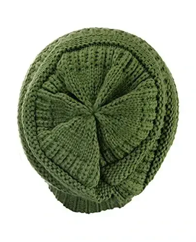 C.C Trendy Warm Chunky Soft Stretch Cable Knit Beanie - 3