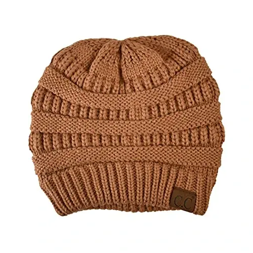 C.C Trendy Warm Chunky Soft Stretch Cable Knit Beanie - 1