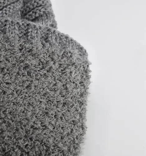 C.C Beanie Fuzzy Fleece Lining Warm Oversized Chunky Soft Stretchy Ribbed Slouchy Knit Hat with Visor Brim - 6