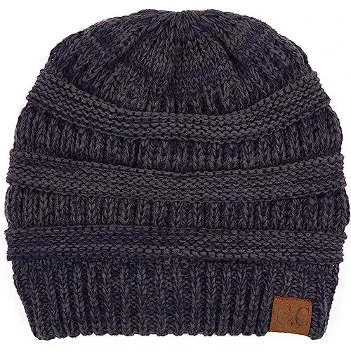 C.C Trendy Warm Chunky Soft Stretch Cable Knit Beanie 