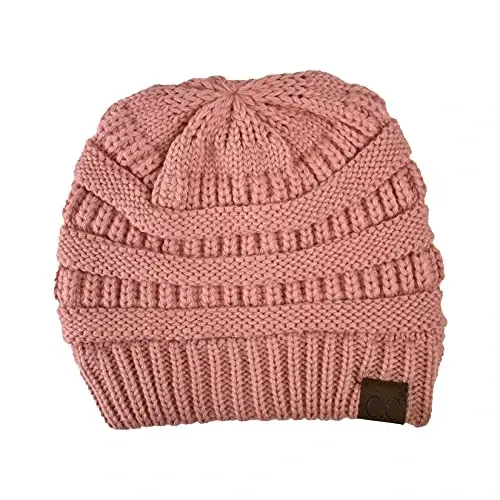 C.C Trendy Warm Chunky Soft Stretch Cable Knit Beanie - MODAZONE