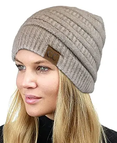 C.C Trendy Warm Chunky Soft Stretch Cable Knit Beanie 