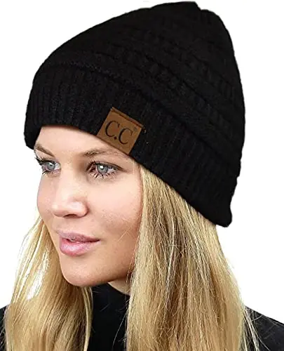 C.C Trendy Warm Chunky Soft Stretch Cable Knit Beanie - 2