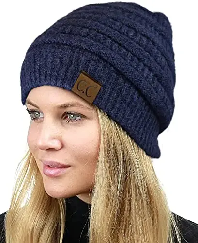 C.C Trendy Warm Chunky Soft Stretch Cable Knit Beanie - 2