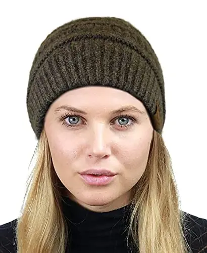 C.C Trendy Warm Chunky Soft Stretch Cable Knit Beanie 