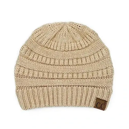 C.C Trendy Warm Chunky Soft Stretch Cable Knit Beanie - C.C