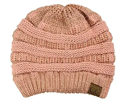 C.C Trendy Warm Chunky Soft Stretch Cable Knit Beanie - C.C