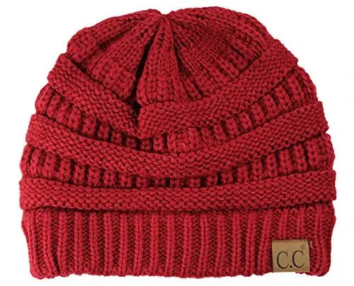 C.C Trendy Warm Chunky Soft Stretch Cable Knit Beanie - C.C