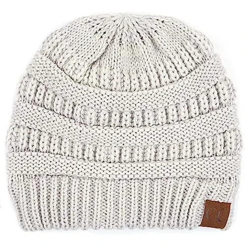 C.C Trendy Warm Chunky Soft Stretch Cable Knit Beanie - C.C