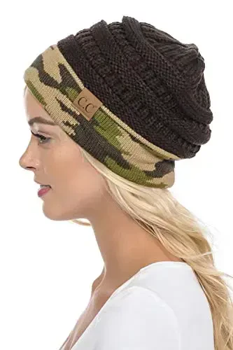 C.C Trendy Warm Chunky Soft Stretch Cable Knit Beanie 