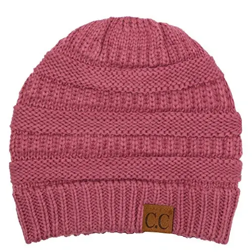 C.C Trendy Warm Chunky Soft Stretch Cable Knit Beanie - C.C
