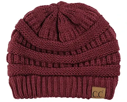 C.C Trendy Warm Chunky Soft Stretch Cable Knit Beanie - C.C