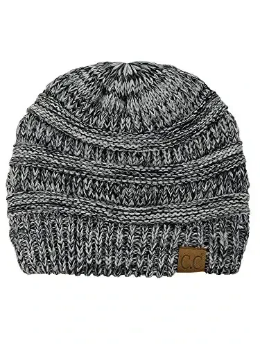 C.C Trendy Warm Chunky Soft Stretch Cable Knit Beanie - C.C