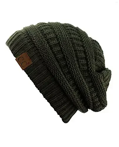 C.C Trendy Warm Chunky Soft Stretch Cable Knit Beanie - 1