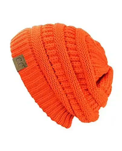 C.C Trendy Warm Chunky Soft Stretch Cable Knit Beanie - C.C