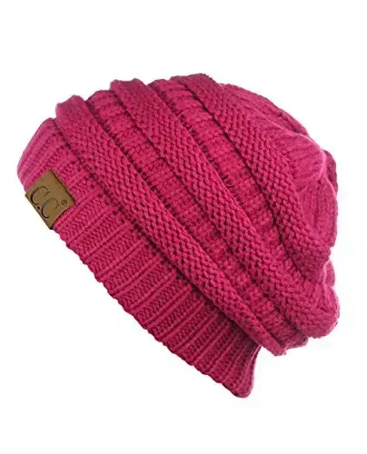 C.C Trendy Warm Chunky Soft Stretch Cable Knit Beanie 