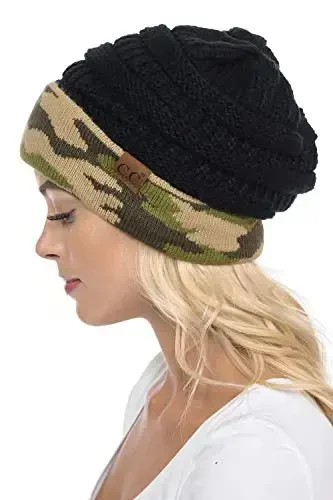 C.C Trendy Warm Chunky Soft Stretch Cable Knit Beanie 