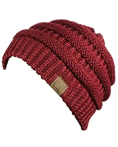 C.C Trendy Warm Chunky Soft Stretch Cable Knit Beanie - 3