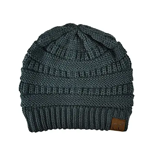 C.C Trendy Warm Chunky Soft Stretch Cable Knit Beanie - 1