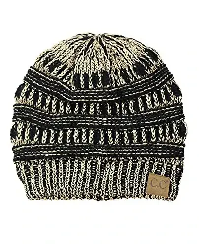 C.C Trendy Warm Chunky Soft Stretch Cable Knit Beanie - C.C