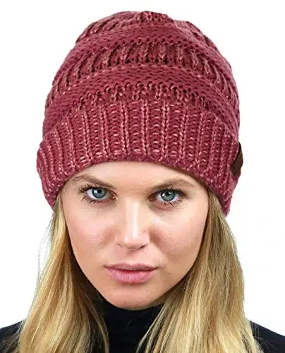 C.C Trendy Warm Chunky Soft Stretch Cable Knit Beanie - 3