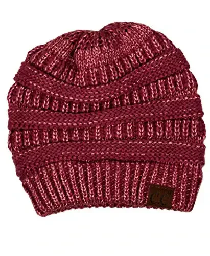 C.C Trendy Warm Chunky Soft Stretch Cable Knit Beanie - C.C