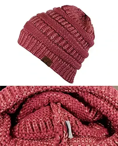 C.C Trendy Warm Chunky Soft Stretch Cable Knit Beanie - 4