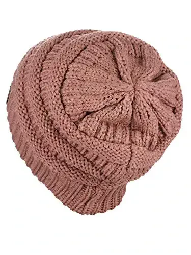 C.C Trendy Warm Chunky Soft Stretch Cable Knit Beanie - 3