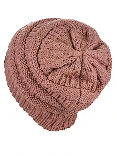 C.C Trendy Warm Chunky Soft Stretch Cable Knit Beanie - 3