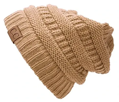 C.C Trendy Warm Chunky Soft Stretch Cable Knit Beanie 