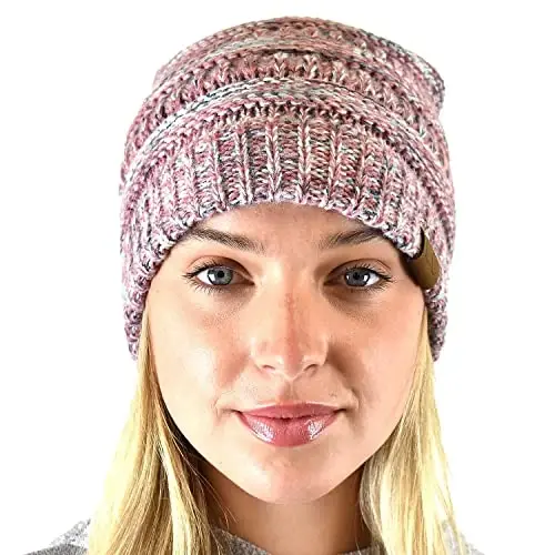 C.C Trendy Warm Chunky Soft Stretch Cable Knit Beanie 