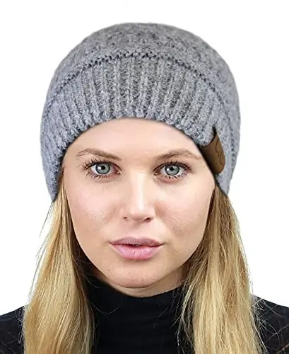 C.C Trendy Warm Chunky Soft Stretch Cable Knit Beanie 
