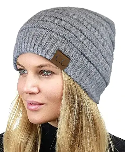 C.C Trendy Warm Chunky Soft Stretch Cable Knit Beanie - 2