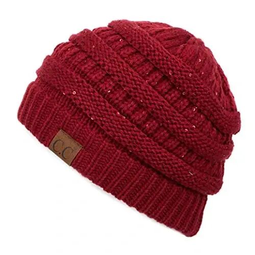 C.C Trendy Warm Chunky Soft Stretch Cable Knit Beanie - C.C
