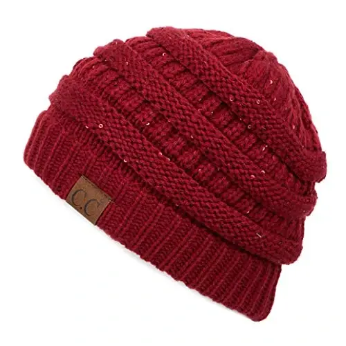 C.C Trendy Warm Chunky Soft Stretch Cable Knit Beanie 