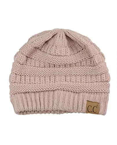 C.C Trendy Warm Chunky Soft Stretch Cable Knit Beanie - C.C
