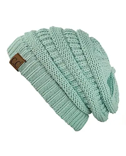 C.C Trendy Warm Chunky Soft Stretch Cable Knit Beanie - C.C