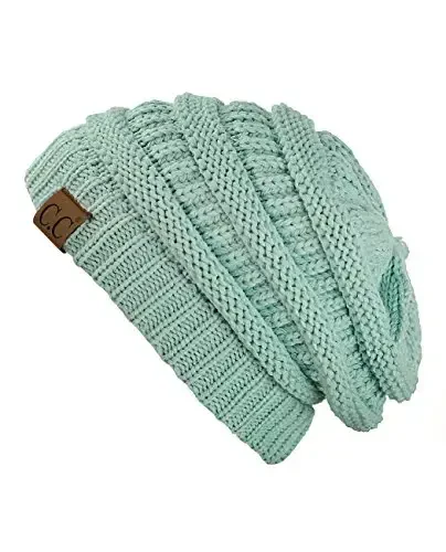 C.C Trendy Warm Chunky Soft Stretch Cable Knit Beanie 