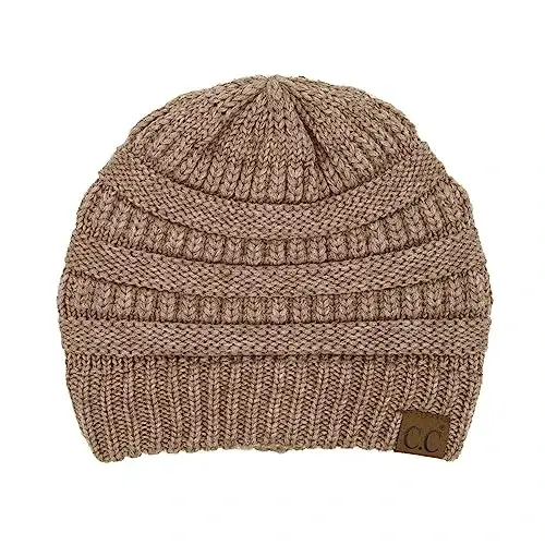 C.C Trendy Warm Chunky Soft Stretch Cable Knit Beanie 