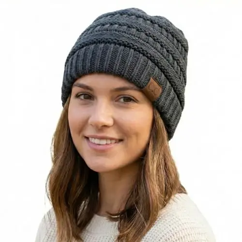 C.C Trendy Warm Chunky Soft Stretch Cable Knit Beanie - 1