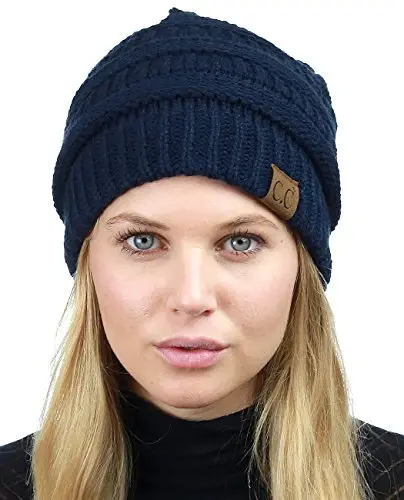 C.C Trendy Warm Chunky Soft Stretch Cable Knit Beanie 
